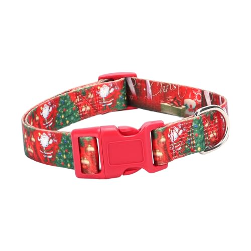 MagiDeal Weihnachts-Hundehalsbänder, kleine und mittelgroße Hundehalsbänder, niedlich, einfach zu tragen, Weihnachtshalsband zur Dekoration, Weihnachtsmann von MagiDeal
