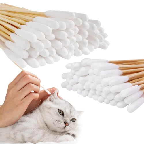 Wattestäbchen für Hunde, Ohrreinigung für Hunde, 100 Stück Haustiere Ohrreiniger, Ohrenstäbchen Hunde Ohrreiniger Wattestäbchen für Hunde, Katzen, Pferde, Zahnreinigung, Ohrenreinigung von MagiSel