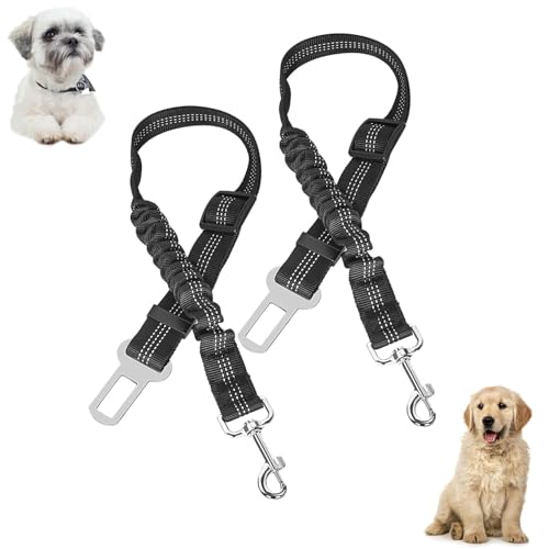 Anschnallgurt Hund Auto, 2 Stück Hunde Sicherheitsgurt für Auto, Verstellbarer Hundegurt fürs Auto, mit Reflektierendem Elastischem Nylon-Bungee, Sicherheitsgeschirr Hund mit Universelle Schnalle Anschnallgurt Hund Auto, 2 Stück Hunde Sicherheitsgurt für Auto, Verstellbarer Hundegurt fürs Auto, mit Reflektierendem Elastischem Nylon-Bungee, Sicherheitsgeschirr Hund mit Universelle Schnalle von MagiSel