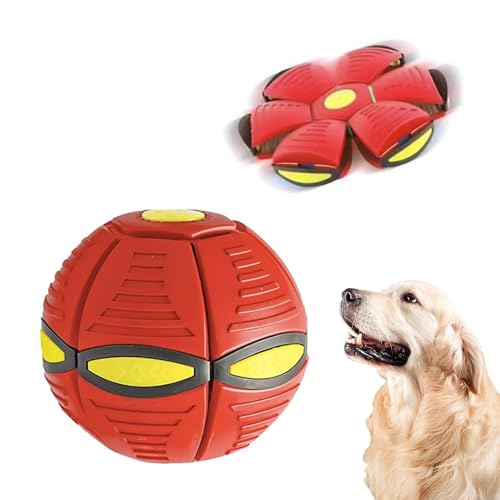 Interaktiver Ball für Hunde, Spielzeug für Hunde, Haustier Magische Fliegende Scheibe Ball, Frisbee Ball für Haustiere, Interaktives Spielzeug für Haustiere, magische Fliegende Scheibe Ball, rot von MagiSel