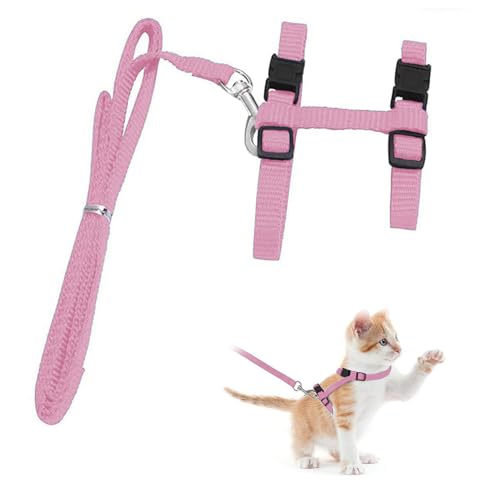 Katzengeschirr Ausbruchsicher, Katzenleine, Verstellbares Katzengeschirr 20-35 cm, Katzengeschirr zum Spazierengehen, Nylon Katzen Leine,Komfortables, Für Kleine Katzen, Kaninchen Und Hunde (Rosa) Katzengeschirr Ausbruchsicher, Katzenleine, Verstellbares Katzengeschirr 20-35 cm, Katzengeschirr zum Spazierengehen, Nylon Katzen Leine,Komfortables, Für Kleine Katzen, Kaninchen Und Hunde (Rosa) von MagiSel