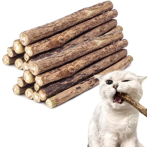 MagiSel Katzenminze Sticks für Katzen, Matatabi-Kausticks, Katzenminze Spielzeug Katzen Kauhölzer Sticks für Zahnpflege & Gegen Mundgeruch Natürlich Sicher Katzensticks, 20 Stück von MagiSel