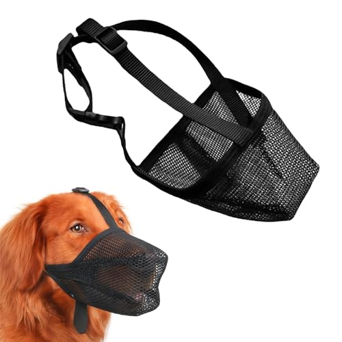 Maulkorb für Hunde,Weicher Netz Hundemaulkorb,Maulkorb Hund Atmungsaktive Verstellbare, Haustier Maske für Kleine Mittlere und Große Hunde, Schutz Maulkorb, Anti-Biss Anti-Kauen (L) von MagiSel