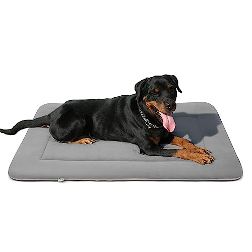 Magic Dog Weiches großes Hundebett, Hundekistenunterlage, Hundematte, 106,7 cm, maschinenwaschbar, Haustierbett mit rutschfester Unterseite, Grau Magic Dog Weiches großes Hundebett, Hundekistenunterlage, Hundematte, 106,7 cm, maschinenwaschbar, Haustierbett mit rutschfester Unterseite, Grau von Magic Dog