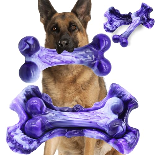 Magicorange Tough Dog Toys, Chew Toys for Aggressive Chewers, Dog Bone Toy Nylon Fast Unzerstörbar Dogs Toy for Teeth Cleaning and Training (Lila) von Magicorange