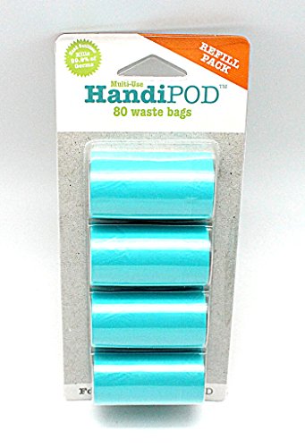 Magnet & Steel HandiPOD Hundekotbeutel und Handdesinfektionsmittel, Turquoise Refill Pack von Magnet & Steel