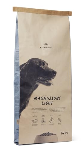 MAGNUSSONs Light (1 x 14kg) | Energiearmes Hundetrockenfutter für erwachsene Hunde aller Rassen | Alleinfuttermittel | Zur Erhaltung des optimalen Gewichts | Hoher Anteil an frischem Fleisch von MAGNUSSONs