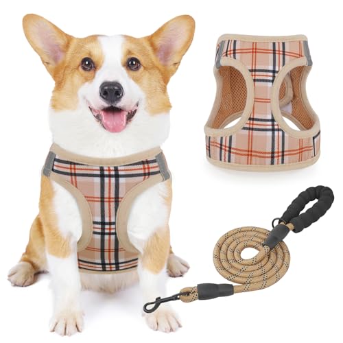 Magshion Hundegeschirr und Leine, Set für mittelgroße Hunde, strapazierfähig, 1,5 m lange Leine, gepolsterte Haustierweste mit verstellbarem Klettverschluss und reflektierenden Streifen, für Magshion Hundegeschirr und Leine, Set für mittelgroße Hunde, strapazierfähig, 1,5 m lange Leine, gepolsterte Haustierweste mit verstellbarem Klettverschluss und reflektierenden Streifen, für von Magshion