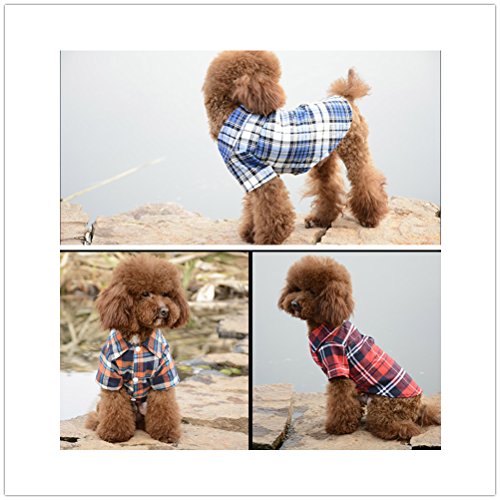 Maibar Hunde Kleider Haustiere Dekoration Sonnenschutz Modische Casual Plaid Shirt Gute Geschenke für Hunde S-XL (M, Mixed-3 PC) von Maibar