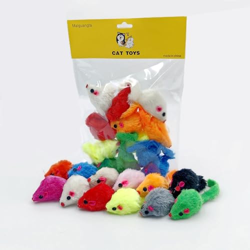 Maiguangta Katzen-Maus-Spielzeug, Kunstfell, Katzenmäuse, Spielzeug mit Kunststoffkörper, interaktives Katzenminze-Spielzeug für Indoor-Katzen, perfekt für Kätzchen, Katzen und Welpen, 12 Stück Maiguangta Katzen-Maus-Spielzeug, Kunstfell, Katzenmäuse, Spielzeug mit Kunststoffkörper, interaktives Katzenminze-Spielzeug für Indoor-Katzen, perfekt für Kätzchen, Katzen und Welpen, 12 Stück von Maiguangta