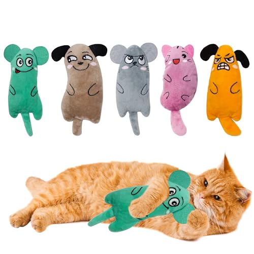 Maiiu 5 x Katzenminze-Spielzeug, lustiges Katzenspielzeug, bissfestes Katzenspielzeug, Indoor-Cartoon-Katzenspielzeug für Katzen, Kauspielzeug für Katzen von Maiiu