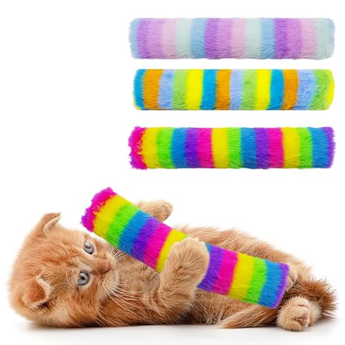 Maiiu Katzenminze-Spielzeug, weiches und langlebiges Katzenkissen, Knistergeräusch, interaktives Katzenminze-Spielzeug, für den Innenbereich, Begleitspielzeug für Katzen, Regenbogen-Set, 3 Stück Maiiu Katzenminze-Spielzeug, weiches und langlebiges Katzenkissen, Knistergeräusch, interaktives Katzenminze-Spielzeug, für den Innenbereich, Begleitspielzeug für Katzen, Regenbogen-Set, 3 Stück von Maiiu