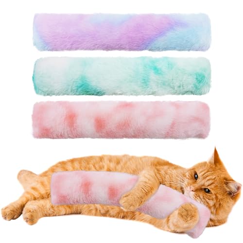 Maiiu Katzenminze-Spielzeug, weiches und langlebiges Katzenkissen, kräftige Farben, interaktives Katzenspielzeug, für den Innenbereich, 3 Stück (Pastell-Set) von Maiiu