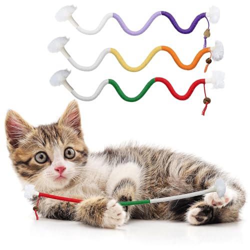 Maiiu Sicheres Katzen-Seil-Spielzeug, Zahnreinigungs-Spielzeug für Katzen, Kauspielzeug für Indoor-Katzen, interaktives Spielzeug für Katzen, Kätzchen, 3 Stück von Maiiu
