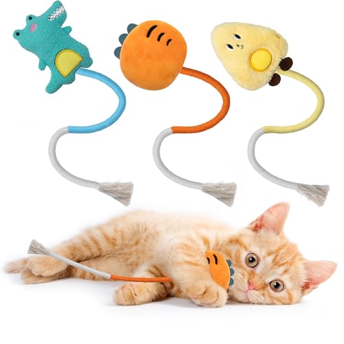 Maiiu Sicheres Katzenspielzeug mit Katzenminze, Zahnreinigungs-Spielzeug für Katzen, Kauspielzeug für Indoor-Katzen, interaktives Spielzeug, 3 Stück von Maiiu