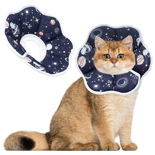Maiiu Weiches, verstellbares Katzenkegelhalsband, bequemes Katzenhalsband, geeignet für verschiedene Arten von Katzen, elisabethanisches Hals-Schutzhalsband für Katzen nach Operationen (Dunkelblau, Maiiu Weiches, verstellbares Katzenkegelhalsband, bequemes Katzenhalsband, geeignet für verschiedene Arten von Katzen, elisabethanisches Hals-Schutzhalsband für Katzen nach Operationen (Dunkelblau, von Maiiu
