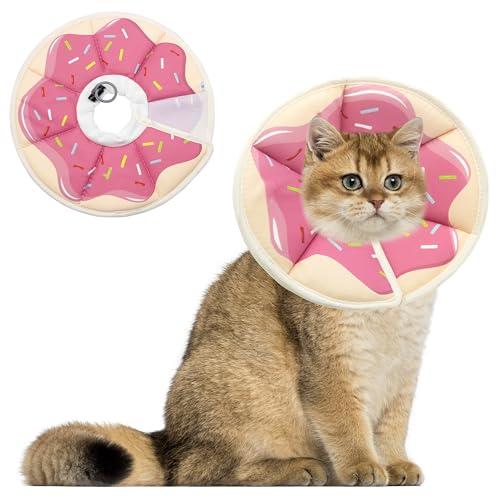 Maiiu Weiches, verstellbares Katzenkegelhalsband, bequemes Katzenhalsband, geeignet für verschiedene Arten von Katzen, elisabethanisches Nackenschutzhalsband für Katzen nach Operationen (Rosa, M) von Maiiu
