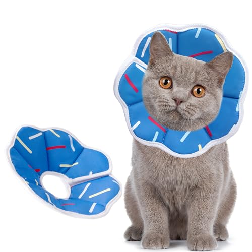 Maiiu Weiches, verstellbares Katzenkegelhalsband, bequemes Katzenhalsband, geeignet für verschiedene Arten von Katzen, elisabethanisches Nackenschutzhalsband für Katzen nach Operationen (blauer von Maiiu