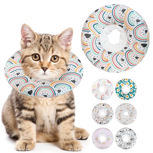 Maiiu Weiches Katzenhalsband, niedliches Katzen-Genesungshalsband, geeignet für kleine, mittelgroße und große Katzen, elisabethanisches Halsband für Katzen nach Operationen (schwarze Liebe, klein) von Maiiu