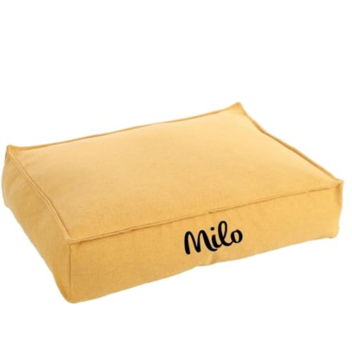 Mainely Petslino - Personalisierbares Hundekissen Baldar Rechteckig 100×70×18 cm – Gelb – Mit Memory-Schaum-Flocken & rutschfestem Boden – Waschbarer Bezug Mainely Petslino - Personalisierbares Hundekissen Baldar Rechteckig 100×70×18 cm – Gelb – Mit Memory-Schaum-Flocken & rutschfestem Boden – Waschbarer Bezug von Mainely