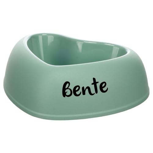 Petslino – Personalisierter Futternapf Herzform Pandor Grün 250 ml – Kunststoff Hundenapf & Katzennapf mit Namensdruck – rutschfest, Stilvoll & Spülmaschinenfest – Made in Europe von Mainely