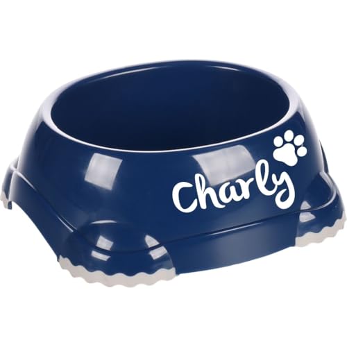 Petslino - Personalisierter Hundenapf Leno Classic 300 ml – Kunststoffnapf rutschfest & spülmaschinengeeignet – Mit Namensgravur – Made in Europe – Futternapf & Wassernapf für Hunde & Katzen (Blau) von Mainely