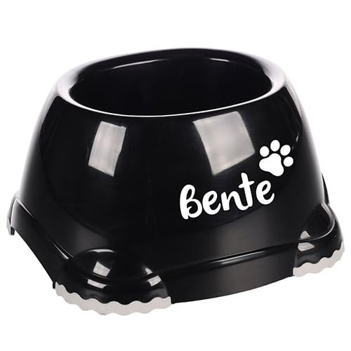 Petslino - Personalisierter Hundenapf Leno Classic 700 ml – Kunststoffnapf rutschfest & spülmaschinengeeignet – Für Hunde mit Langen Ohren – Mit Namensgravur – Made in Europe (Schwarz) von Mainely