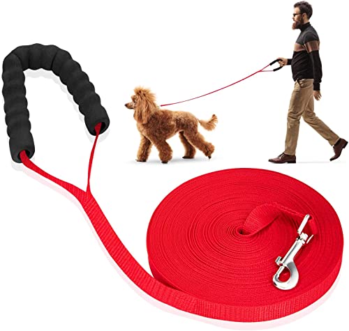 Mainiusi Schleppleine 50m für Hunde, 50m Hundeleine mit Griffpolster Laufleine für Hunde, Langlaufleine für Große Hunde, Trainingsleine für Hunde, Schleppleine für Große Hunde Kleine Hunde (Rot) Mainiusi Schleppleine 50m für Hunde, 50m Hundeleine mit Griffpolster Laufleine für Hunde, Langlaufleine für Große Hunde, Trainingsleine für Hunde, Schleppleine für Große Hunde Kleine Hunde (Rot) von Mainiusi