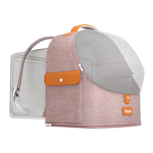 Expandierbarer Katzenrucksack- Faltbarer Haustiertransportrucksack mit atmungsaktivem 4D-Netz, Hundetransportrucksack für Haustiere bis zu 12 kg(Rosa) von Maisly