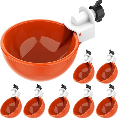 Maitawa 8 Stück Automatische Hühnertränke, Wasserspender für Geflügel - Praktische Hühnerzubehör Set mit Nippeltränken (Blau/Orange, 8er Pack) für Hühner, Enten & Vögel von Maitawa