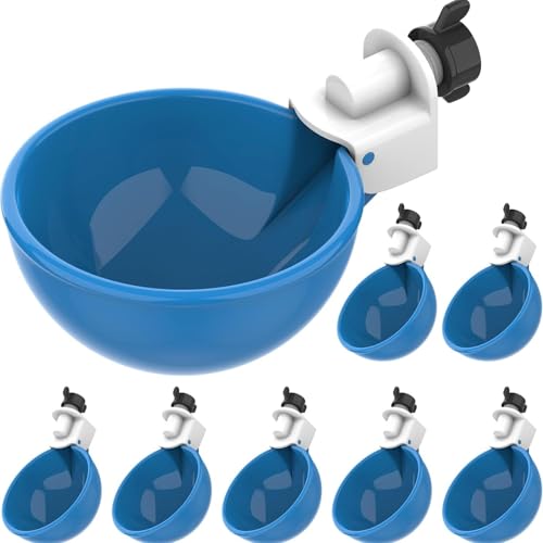 Maitawa 8 Stück Automatische Hühnertränke, Wasserspender für Geflügel - Praktische Hühnerzubehör Set mit Nippeltränken (Blau/Orange, 8er Pack) für Hühner, Enten & Vögel von Maitawa