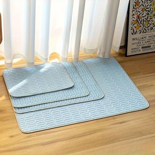 Maitawa] Kühlmatte für Hunde - Selbstkühlende Hundedecke für Sommer - Kühldecke ohne Gel (M/L/XL) - Atmungsaktiv & Tragbar - Himmelblau/Grau - Ideal für Zuhause, Auto & Reisen von Maitawa
