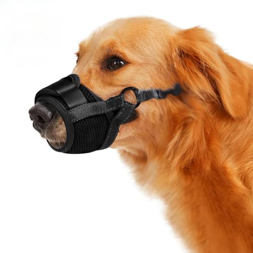 Maitawa Maulkorb für Hunde - Atmungsaktiver & Verstellbarer Beißschutz aus Polyester, Verhindert Beißen & Bellen (Größe S/M/L, Schwarz) - Ideal für mittelgroße Hunde von Maitawa