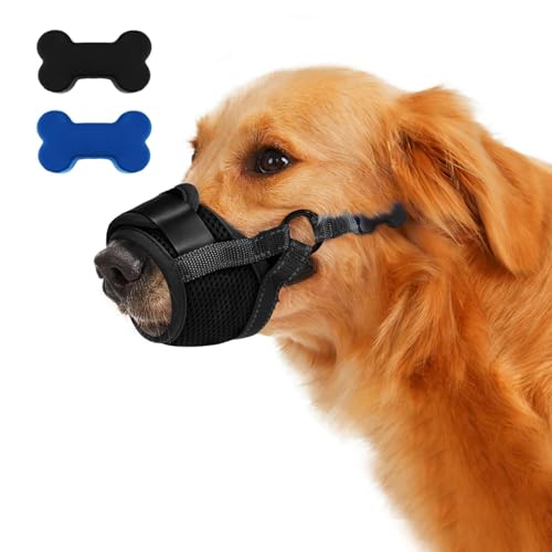 Maitawa Maulkorb für Hunde - Atmungsaktiver & Verstellbarer Beißschutz aus Polyester, Verhindert Beißen & Bellen (Größe S/M/L, Schwarz) - Ideal für mittelgroße Hunde von Maitawa