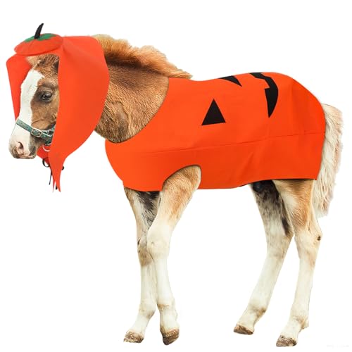 Maiteenly Halloween-Pferde-Kostüm, Cosplay-Zubehör für Urlaub, Pferde-Kostüm, Zubehör für Süßes oder Saures (Kürbis) von Maiteenly