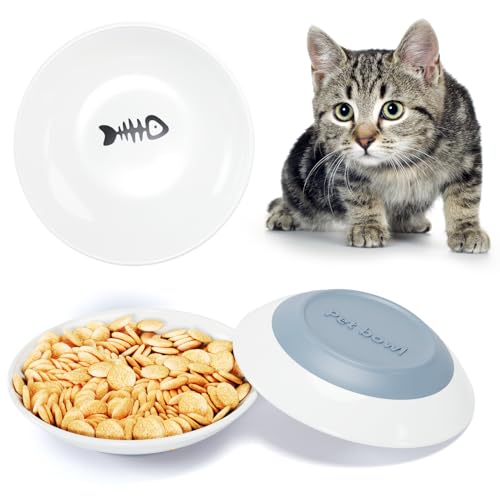 Katzenfutterschalen, flache Keramik-Katzenfutterschale für Indoor-Katzen mit rutschfestem Silikonboden, 3-teiliges Set für Kätzchen zum Essen und Trinken, Anti Müdigkeit Katzenfutterschalen, flache Keramik-Katzenfutterschale für Indoor-Katzen mit rutschfestem Silikonboden, 3-teiliges Set für Kätzchen zum Essen und Trinken, Anti Müdigkeit von Majabike