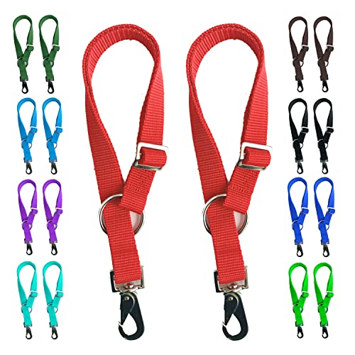 Majestic Ally 2 Stück Pferde Wassereimer Gurt Kleiderbügel – verstellbar 45,7 cm bis 76,2 cm Länge – praktisches und einfaches Design für den Innen- und Außenbereich (rot) von Majestic Ally