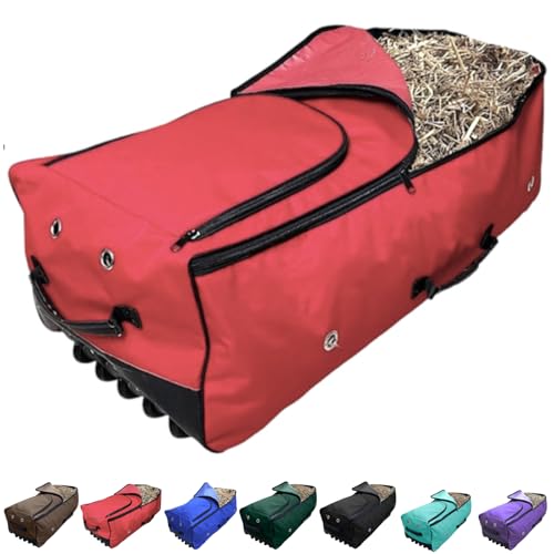 Majestic Ally Heuballen-Tasche für Pferde, 111,8 x 50,8 x 38,1 cm, Nylon-Rollaufbewahrung, mehrere Farben, Rot, Größe L von Majestic Ally