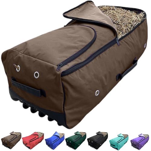 Majestic Ally Heuballen-Tasche für Pferde, 111,8 x 50,8 x 38,1 cm, Nylon-Rollaufbewahrung, mehrere Farben (braun, groß) von Majestic Ally