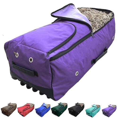Majestic Ally Heuballen-Tasche für Pferde, 111,8 x 50,8 x 38,1 cm, Nylon-Rollaufbewahrung, mehrere Farben (lila, groß) von Majestic Ally