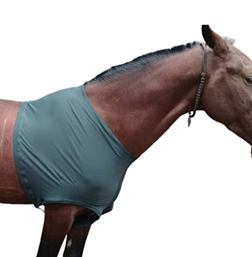 Majestic Ally Lycra Stretch Pferde-Schulterschutz (groß, jägergrün) von Majestic Ally