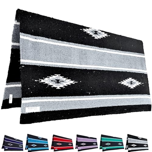 Majestic Ally Navajo-Design Acryl-Satteldecke, 91,4 x 86,4 cm, 1,1 kg, Grau und Schwarz von Majestic Ally