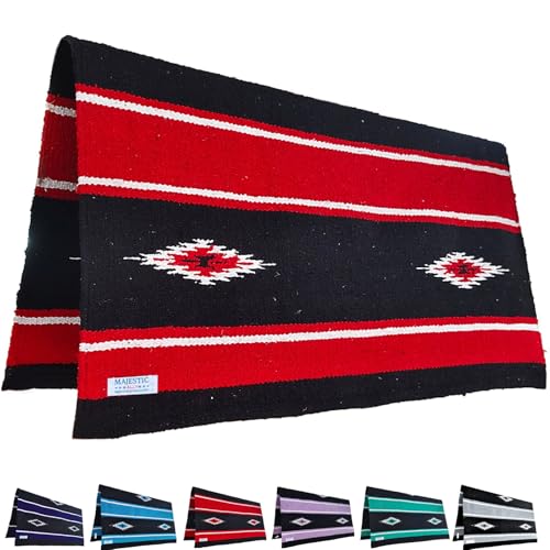 Majestic Ally Navajo-Design Acryl-Satteldecke, 91,4 x 86,4 cm, 1,1 kg, Rot und Schwarz von Majestic Ally