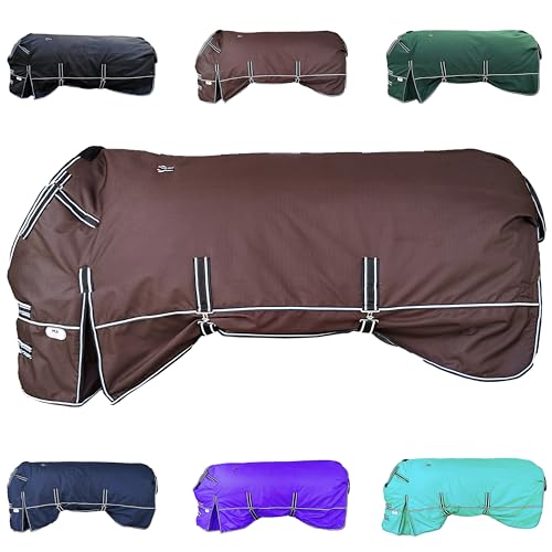 Majestic Ally Pferdedecke aus Ripstop-Nylon, 1200 D, wasserdicht, schwer, regen- und wetterbeständig, für Herbst oder kaltes Wetter, 250 g/m², Braun, 203 cm Majestic Ally Pferdedecke aus Ripstop-Nylon, 1200 D, wasserdicht, schwer, regen- und wetterbeständig, für Herbst oder kaltes Wetter, 250 g/m², Braun, 203 cm von Majestic Ally