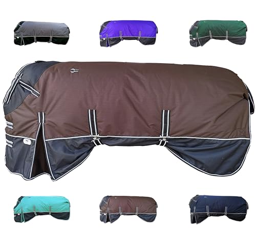 Majestic Ally Pferdedecke aus Ripstop-Nylon, 600 D, wasserdicht, schwer, regen- und wetterbeständig, 250 g/m², Braun / Schwarz, 188 cm Majestic Ally Pferdedecke aus Ripstop-Nylon, 600 D, wasserdicht, schwer, regen- und wetterbeständig, 250 g/m², Braun / Schwarz, 188 cm von Majestic Ally