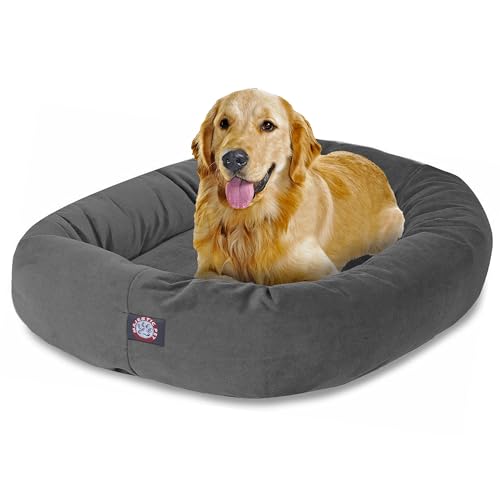 Majestätisches Wildleder-Hundebett in Bagel-Form Majestätisches Wildleder-Hundebett in Bagel-Form von Majestic