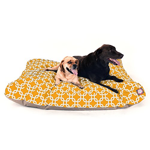Majestic Pet Products Hundebett, rechteckig, mit abnehmbarem waschbarem Bezug, Gelb von Majestic
