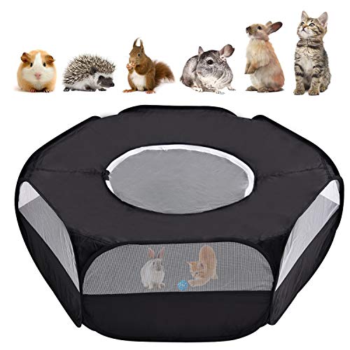 Majome Kleintier-Laufstall Haustier-Laufstall Käfig-Zelt mit Reißverschluss für drinnen und draußen tragbares Zaunzelt für Welpen Kätzchen Kaninchen Hamster von Majome