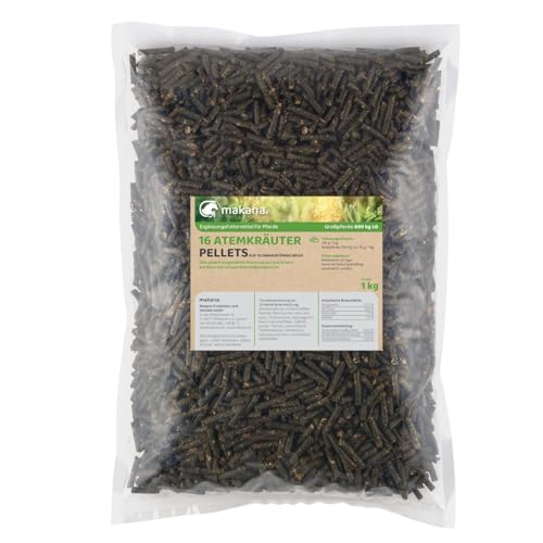 Makana 16 Atemkräuter Pellets für Pferde, mit Schwarzkümmel, 1000 g Beutel von Makana