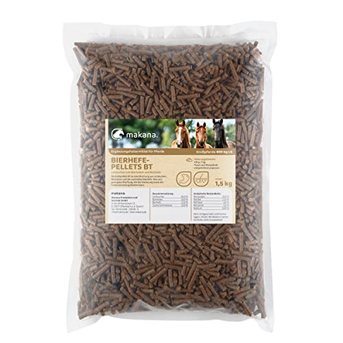 Makana Bierhefepellets BT (Biertreber) für Pferde, mit Leinkuchen, 1,5 kg Beutel von Makana